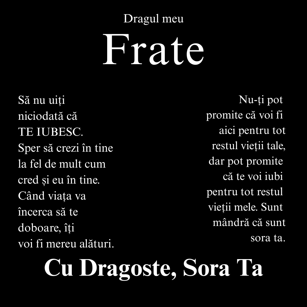 Cadou Pentru dragul meu fratele - Lănțișor Cruce