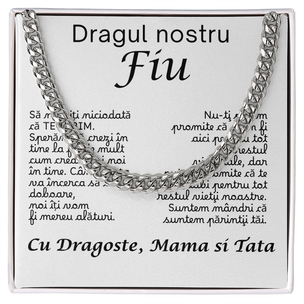Pentru dragul nostru fiu  -Lantisor Cuban Link