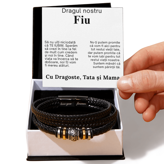 Gift for our dear son - Braided Leather Bracelet