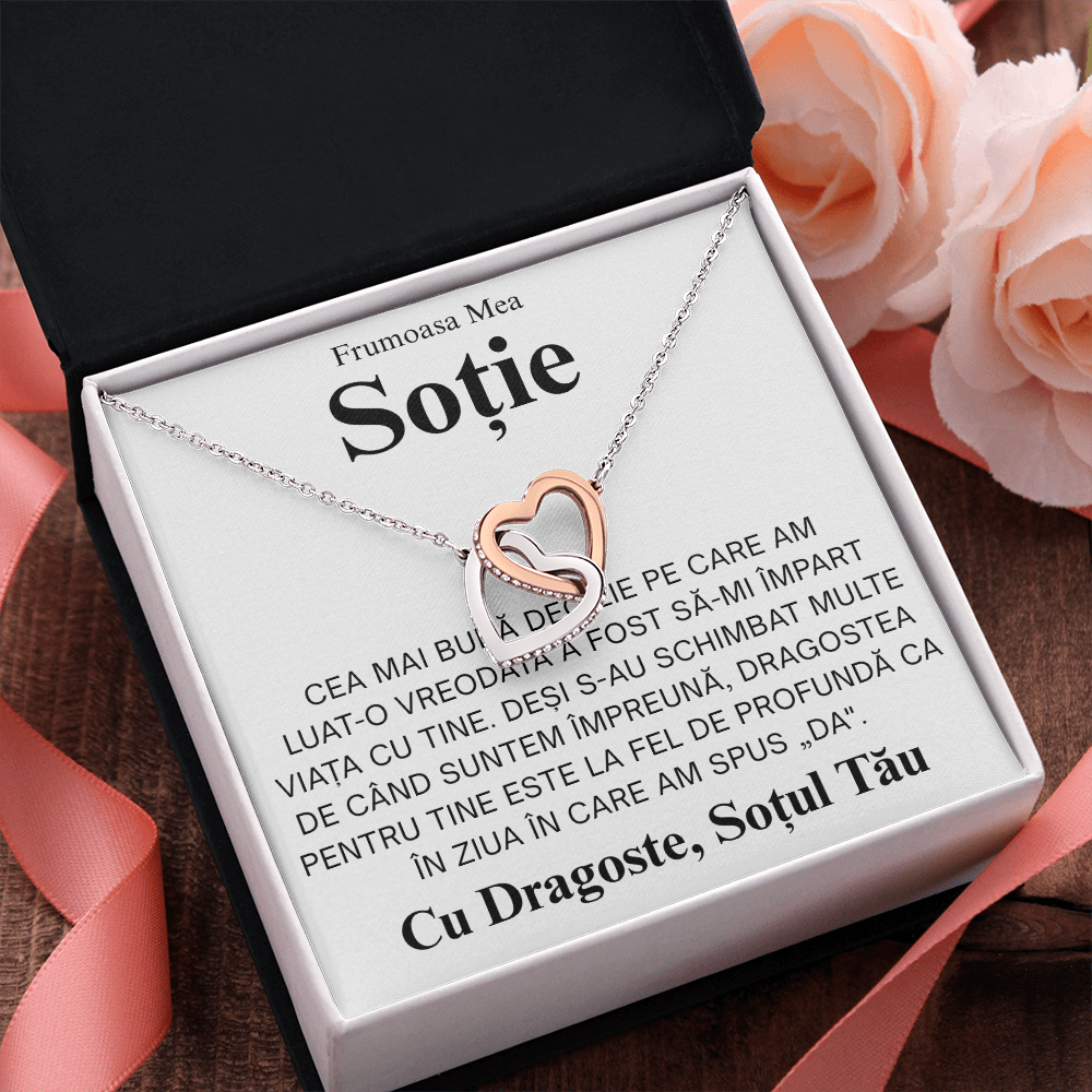 Gift for my Wife - Love Pair Hearts Necklace