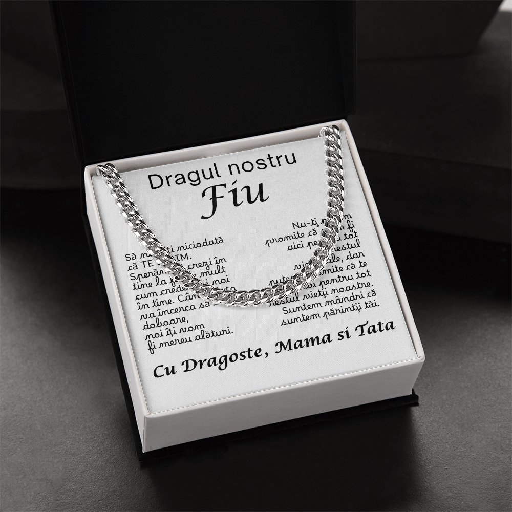 Pentru dragul nostru fiu  -Lantisor Cuban Link