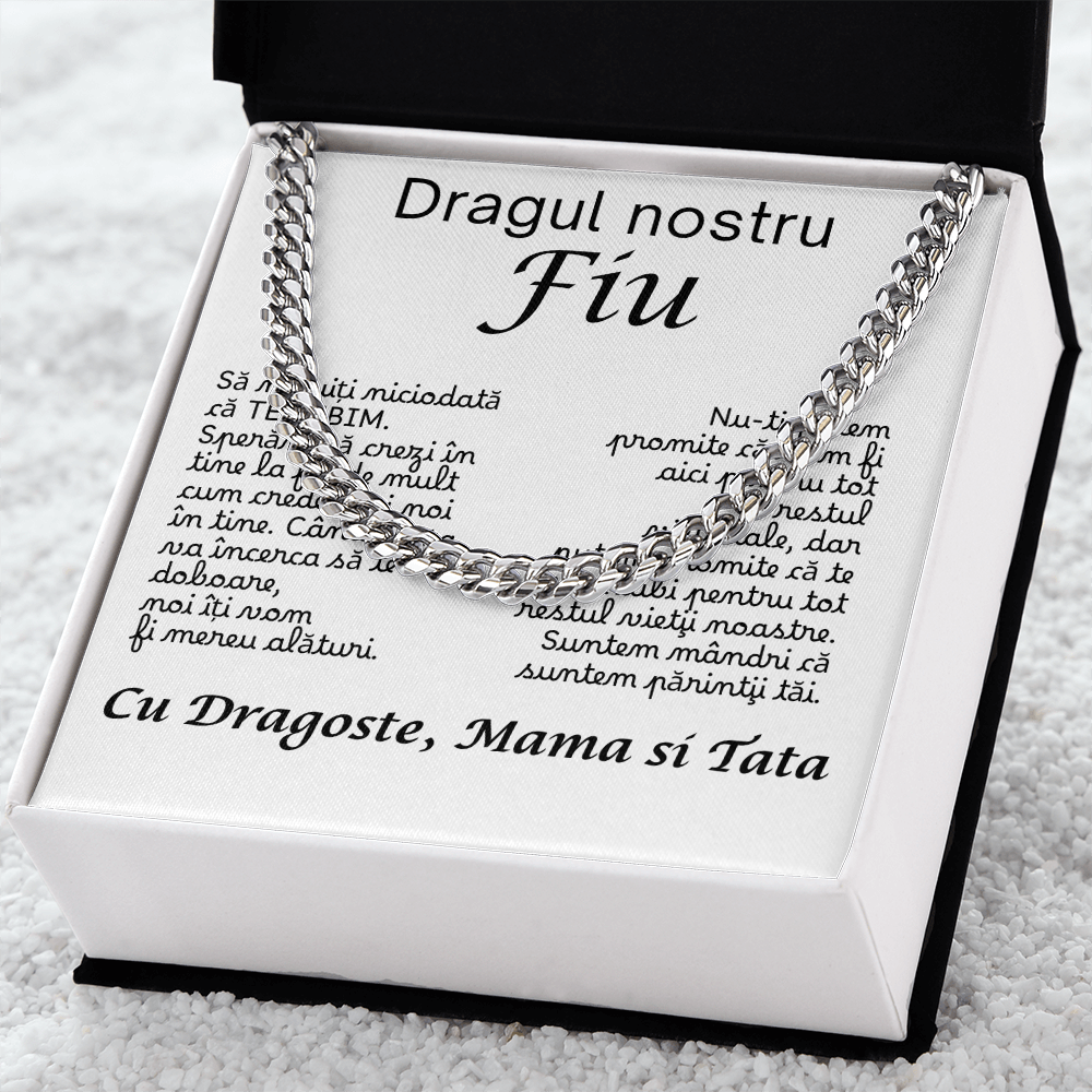 Pentru dragul nostru fiu  -Lantisor Cuban Link