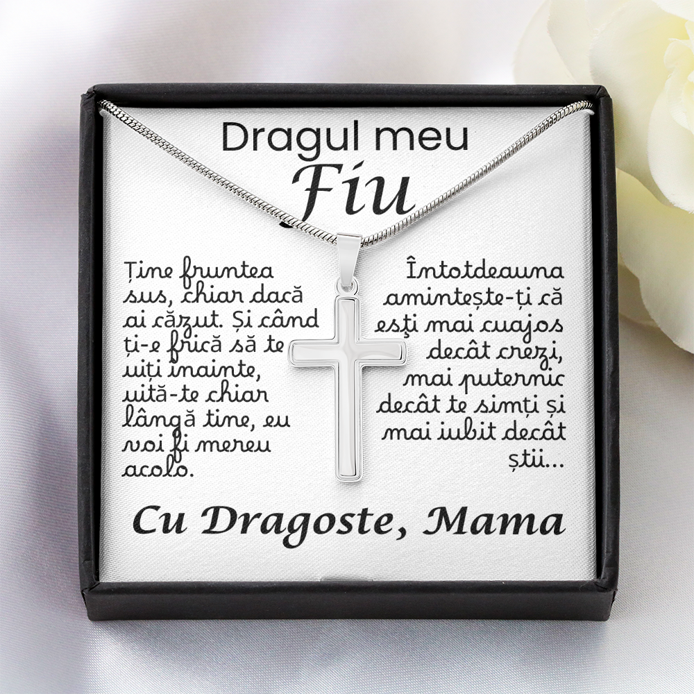 Cadou pentru fiul meu drag- lănțișor cruce