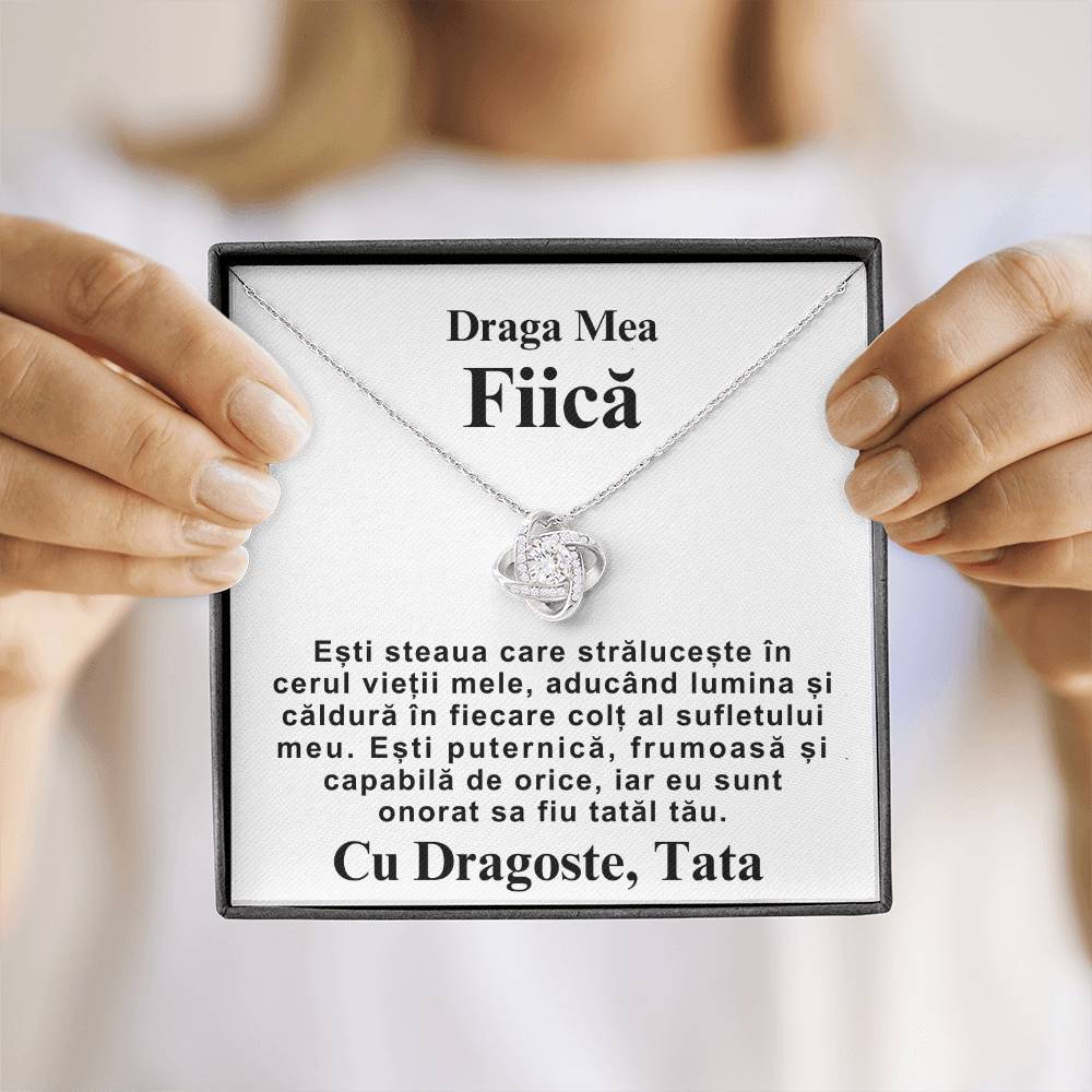 Draga Mea Fiică-Colier Love Knot Father's Love