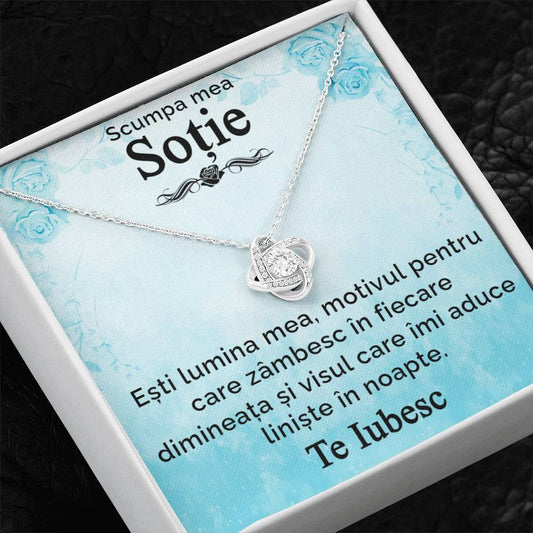 My dear wife, I love you - love knot necklace