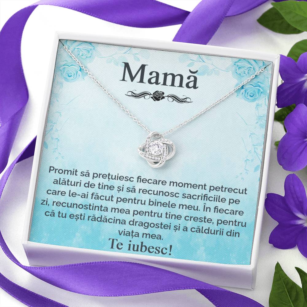 Mamă, te iubesc, colier love knot