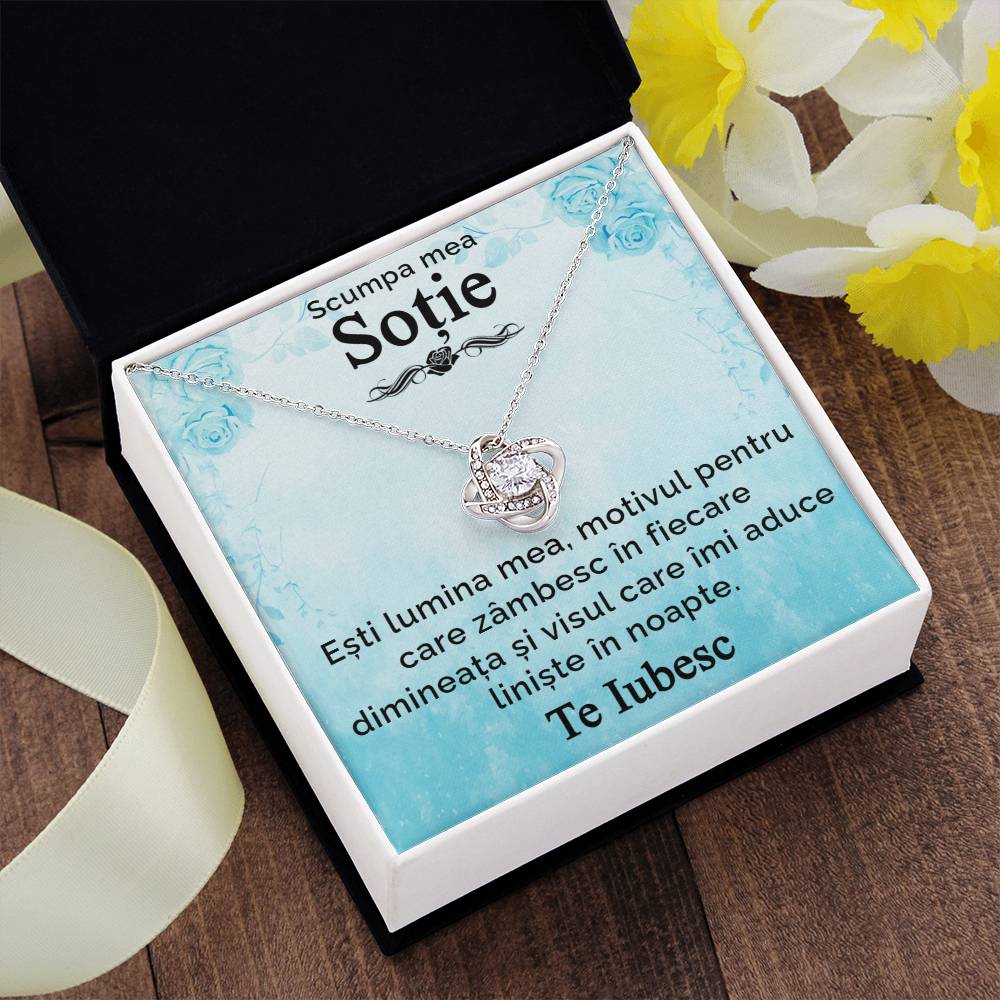 My dear wife, I love you - love knot necklace