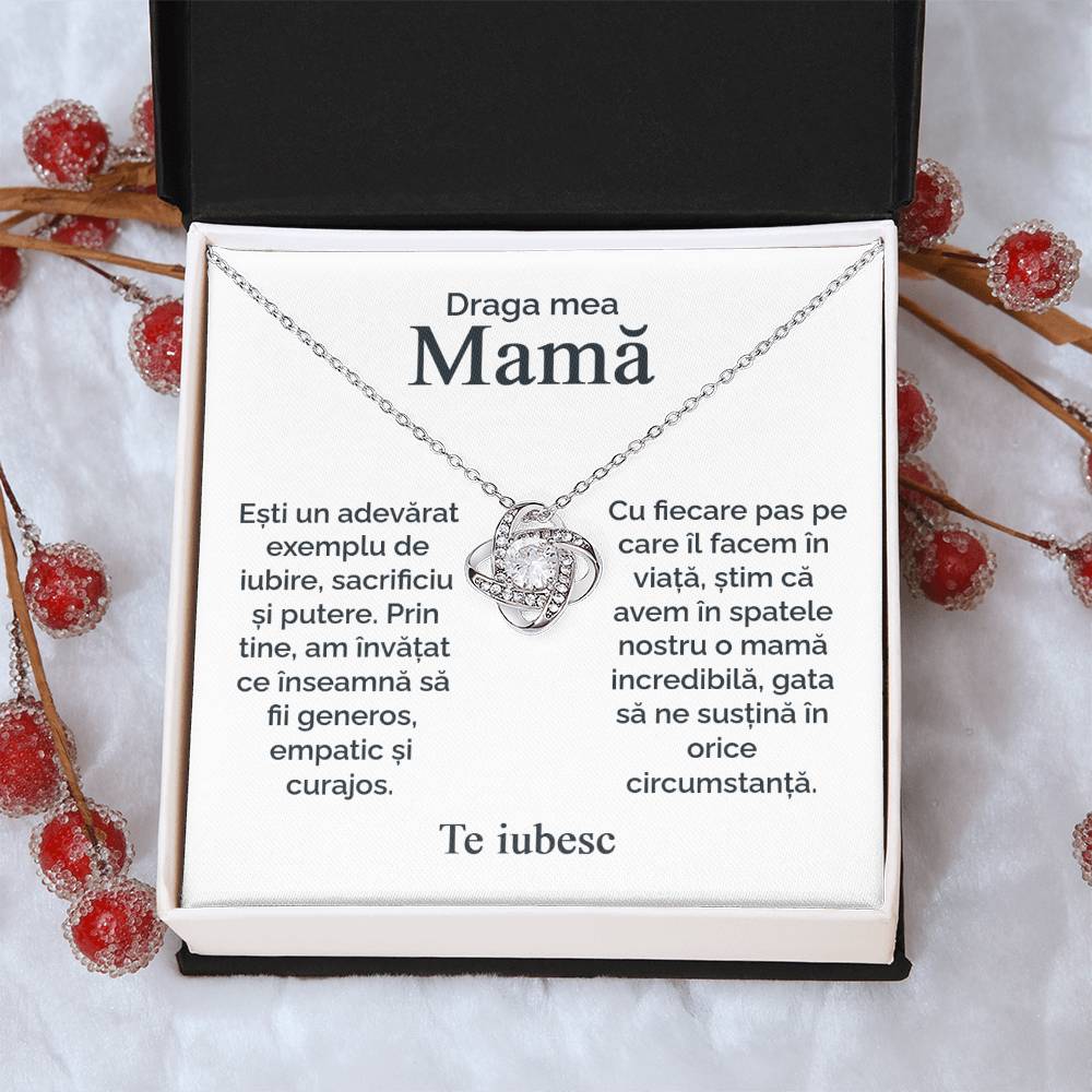 Draga mea mamă - Te iubesc - Colier Love Knot
