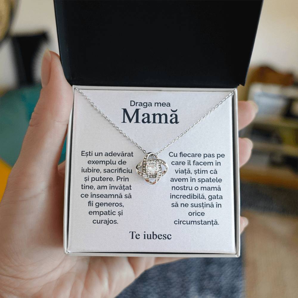 Draga mea mamă - Te iubesc - Colier Love Knot
