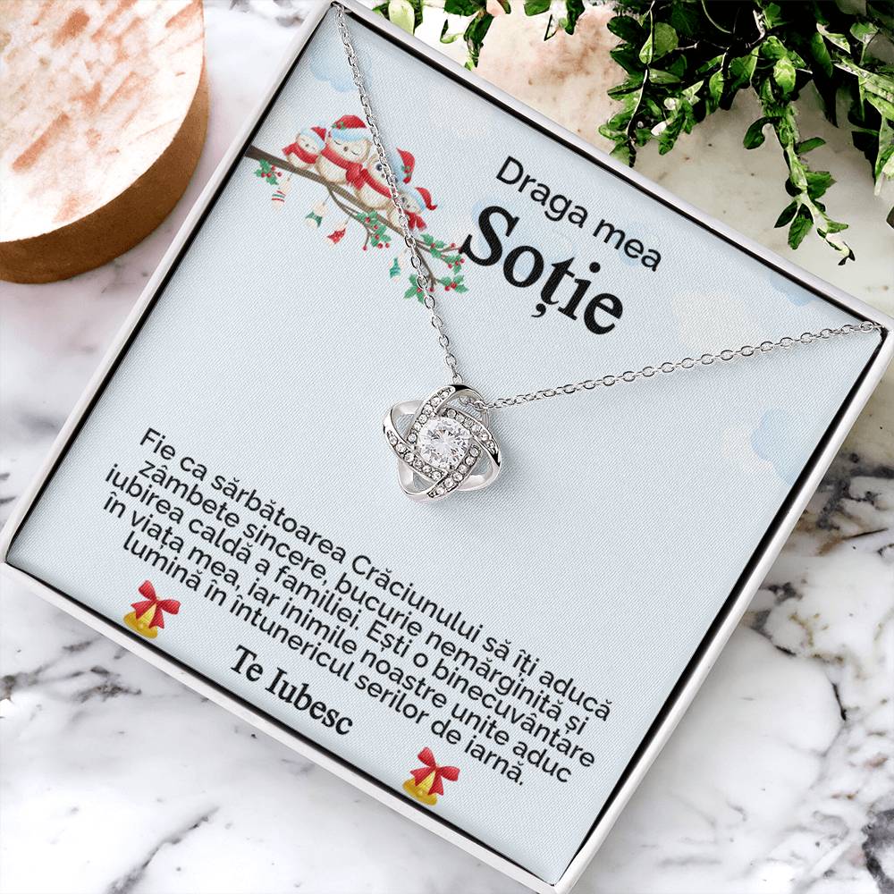 For My Dear Wife. Love Knot Necklace