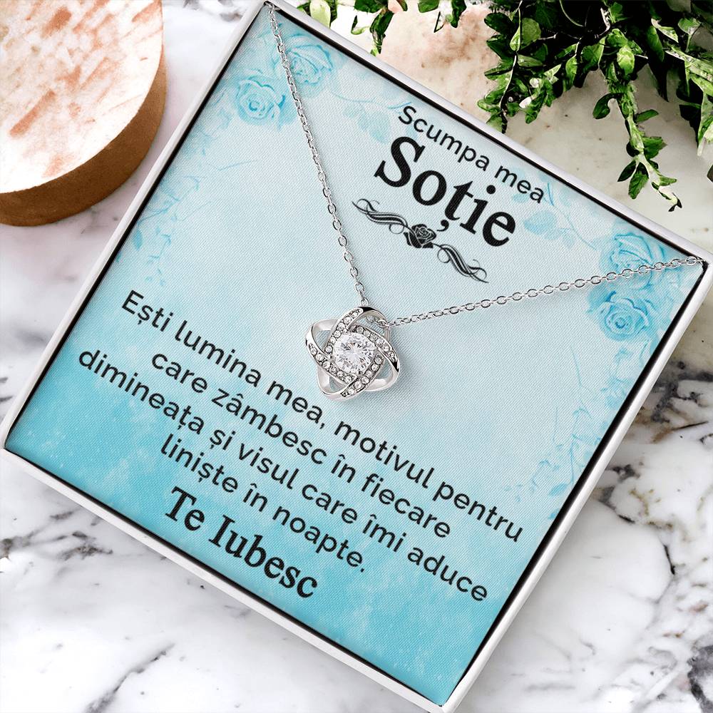 My dear wife, I love you - love knot necklace