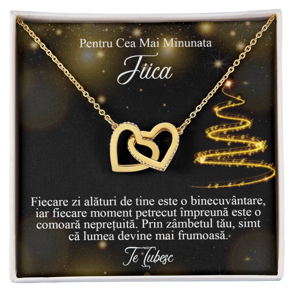 Pentru Cea Mai Minunata Fiica. Colier Inimi Pereche