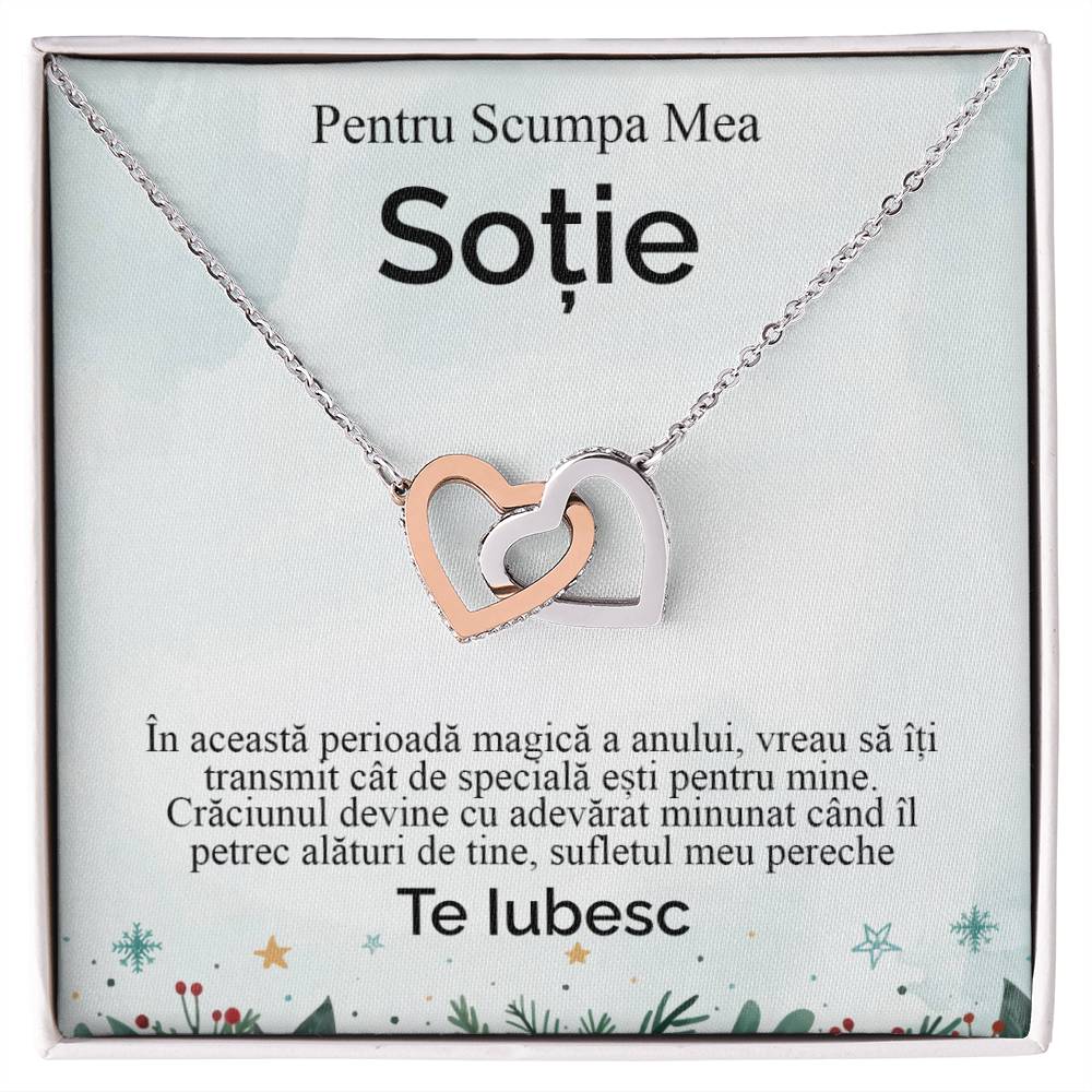 For My Dear Wife. Pair of Hearts Necklace