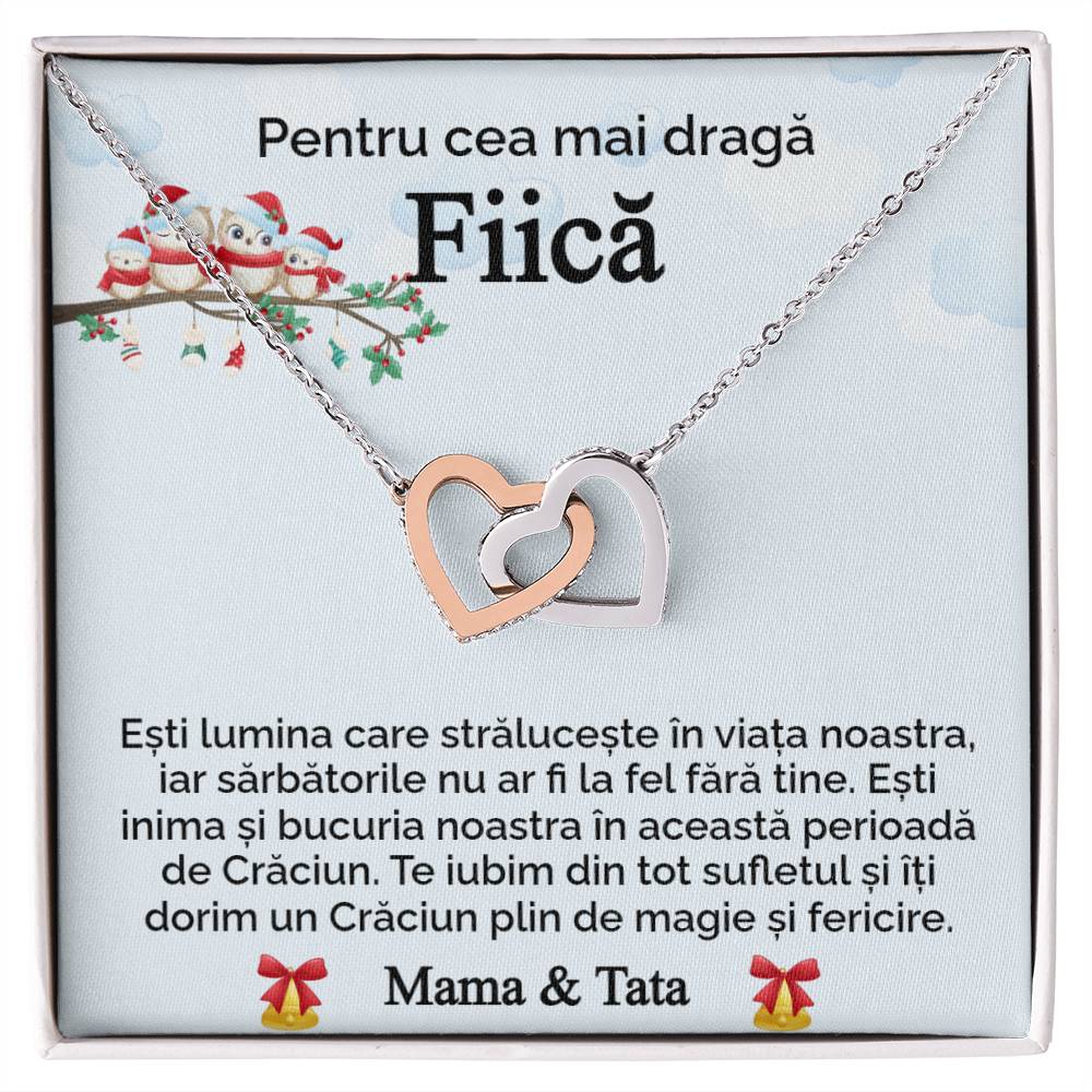 Pentru Cea Mai Draga Fiica. Colier Inimi Pereche