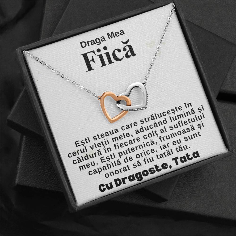 Draga Mea Fiică-Colier Inimi Pereche de la Tata