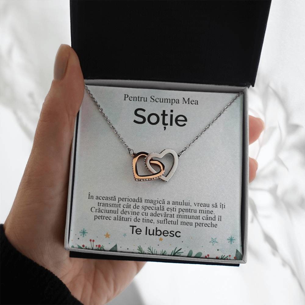 For My Dear Wife. Pair of Hearts Necklace