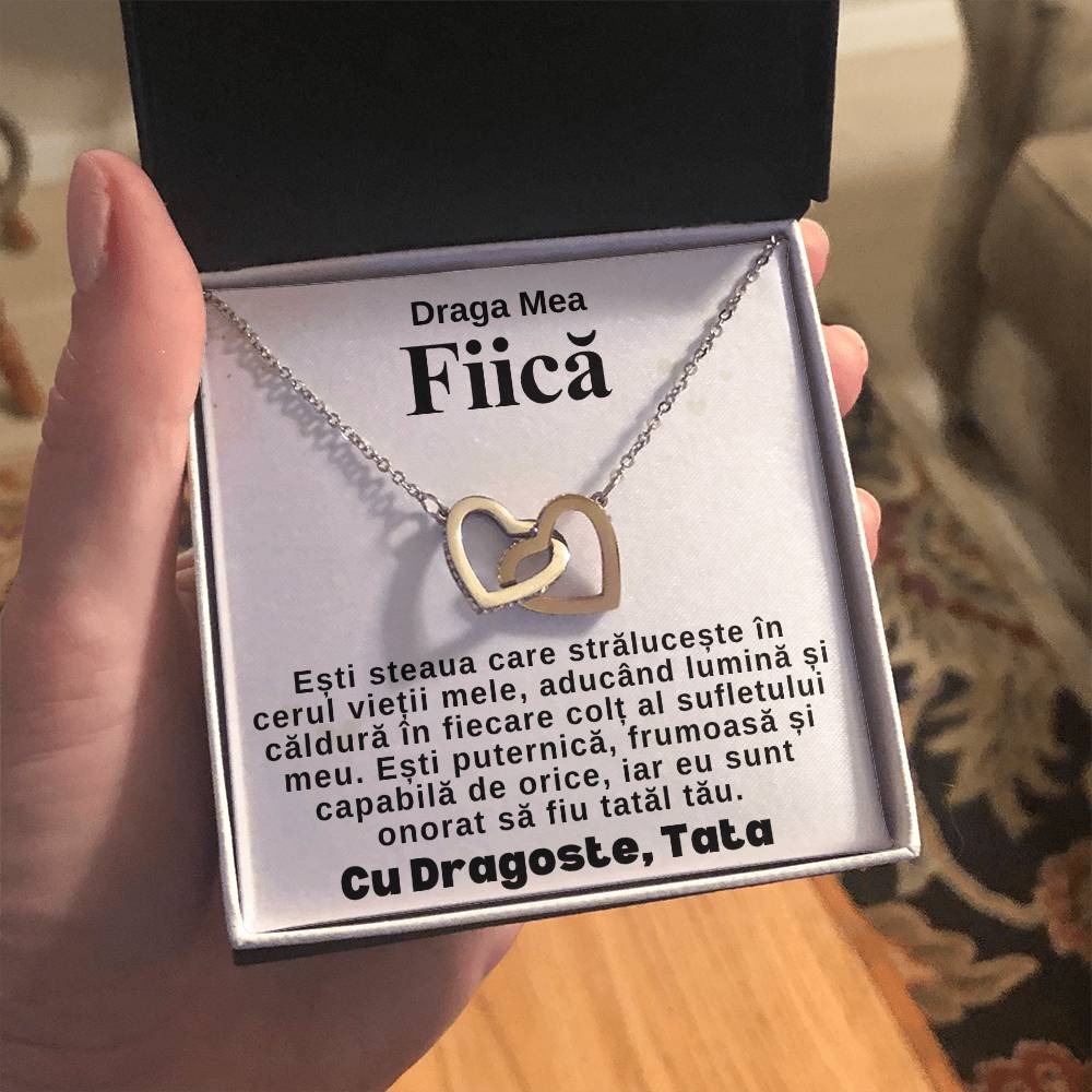 Draga Mea Fiică-Colier Inimi Pereche de la Tata