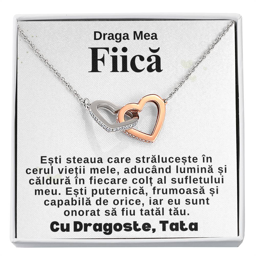 Draga Mea Fiică-Colier Inimi Pereche de la Tata