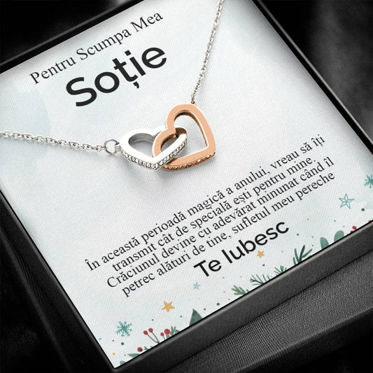 For My Dear Wife. Pair of Hearts Necklace