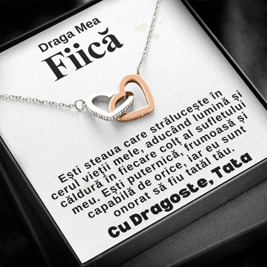 My Dear Daughter - Pair of Hearts Necklace from Dad
