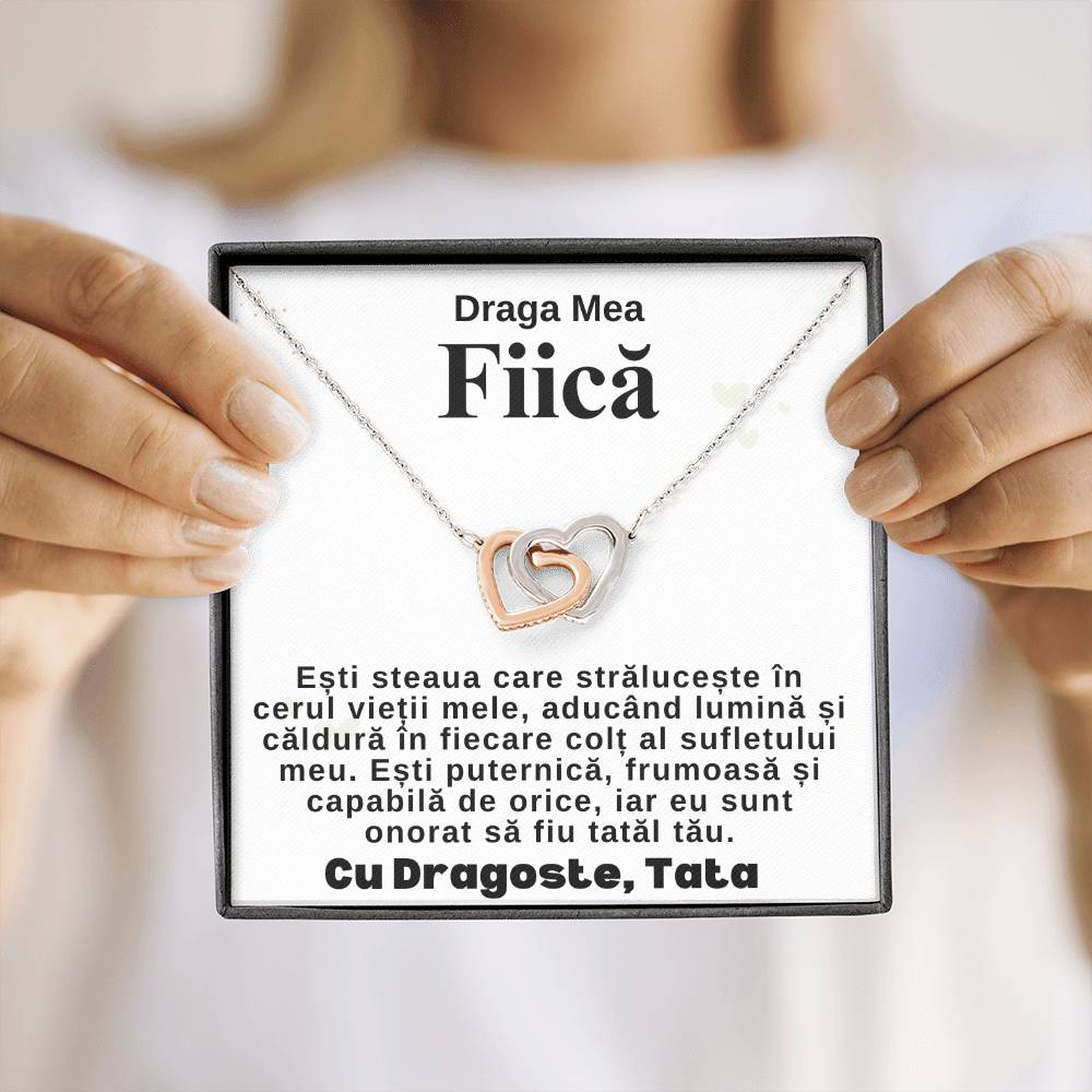 Draga Mea Fiică-Colier Inimi Pereche de la Tata