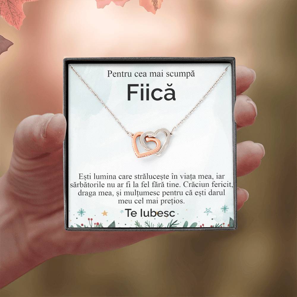 Pentru Cea Mai Scumpa Fiica. Colier Inimi Pereche