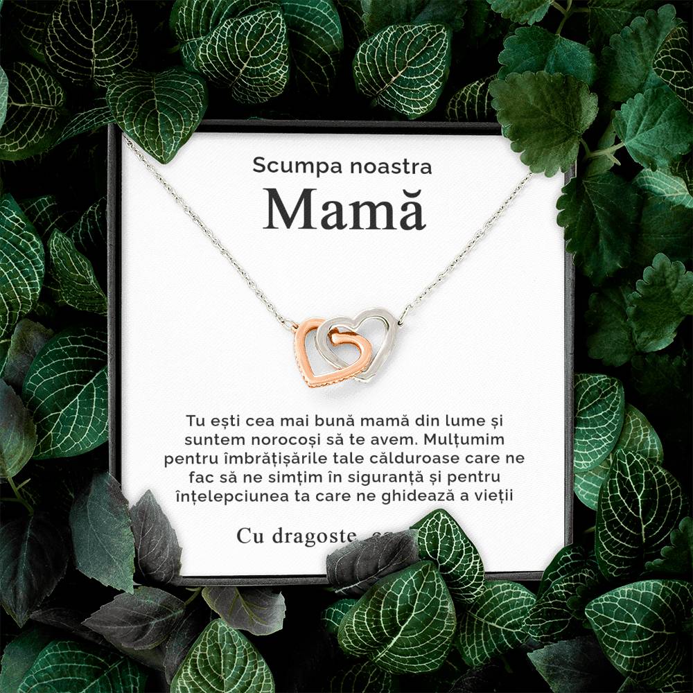 Scumpa noastra mamă - colier inimi pereche