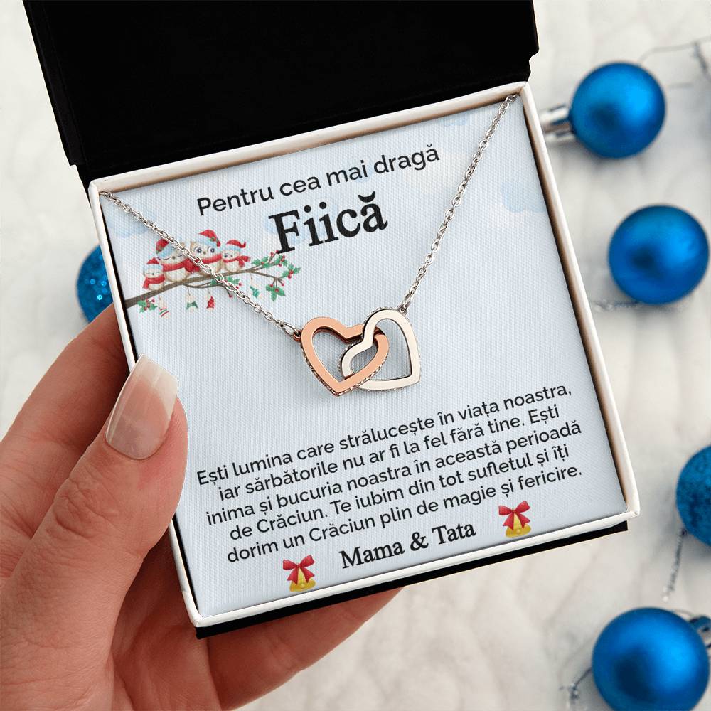 Pentru Cea Mai Draga Fiica. Colier Inimi Pereche