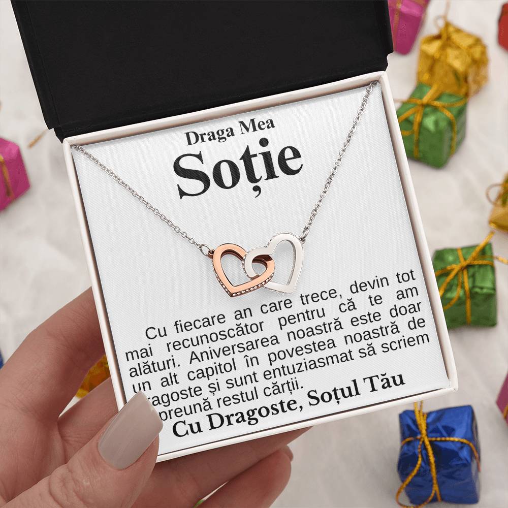 My Dear Wife - Pair of Hearts Necklace