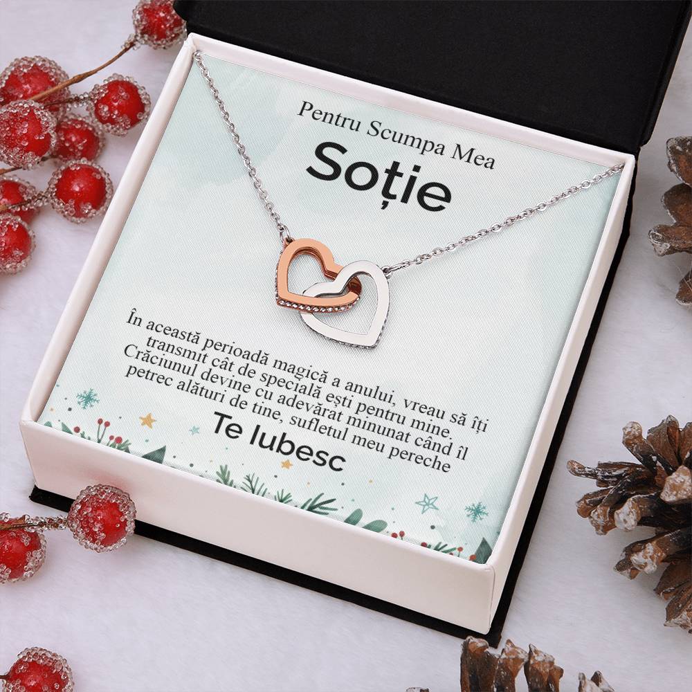 For My Dear Wife. Pair of Hearts Necklace