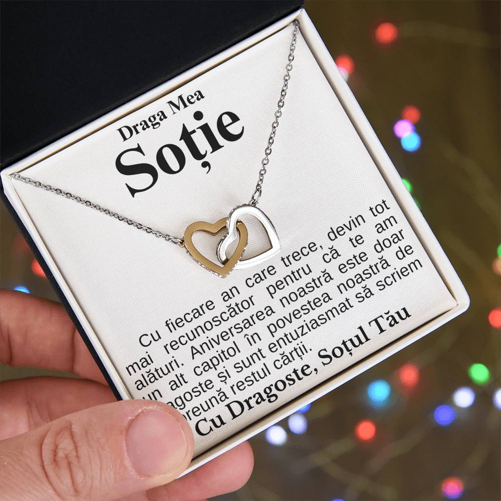 My Dear Wife - Pair of Hearts Necklace