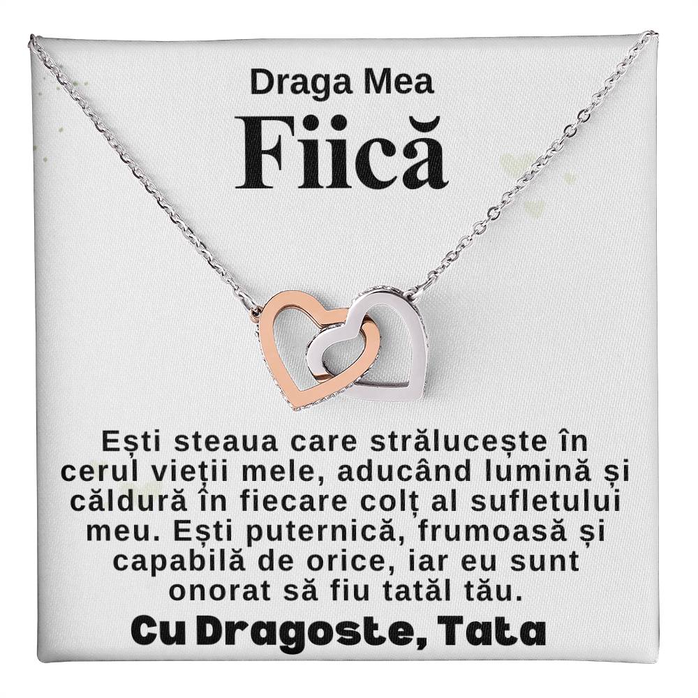 Draga Mea Fiică-Colier Inimi Pereche de la Tata