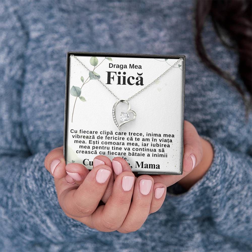 Draga Mea Fiică-Colier Inimă de la Mama