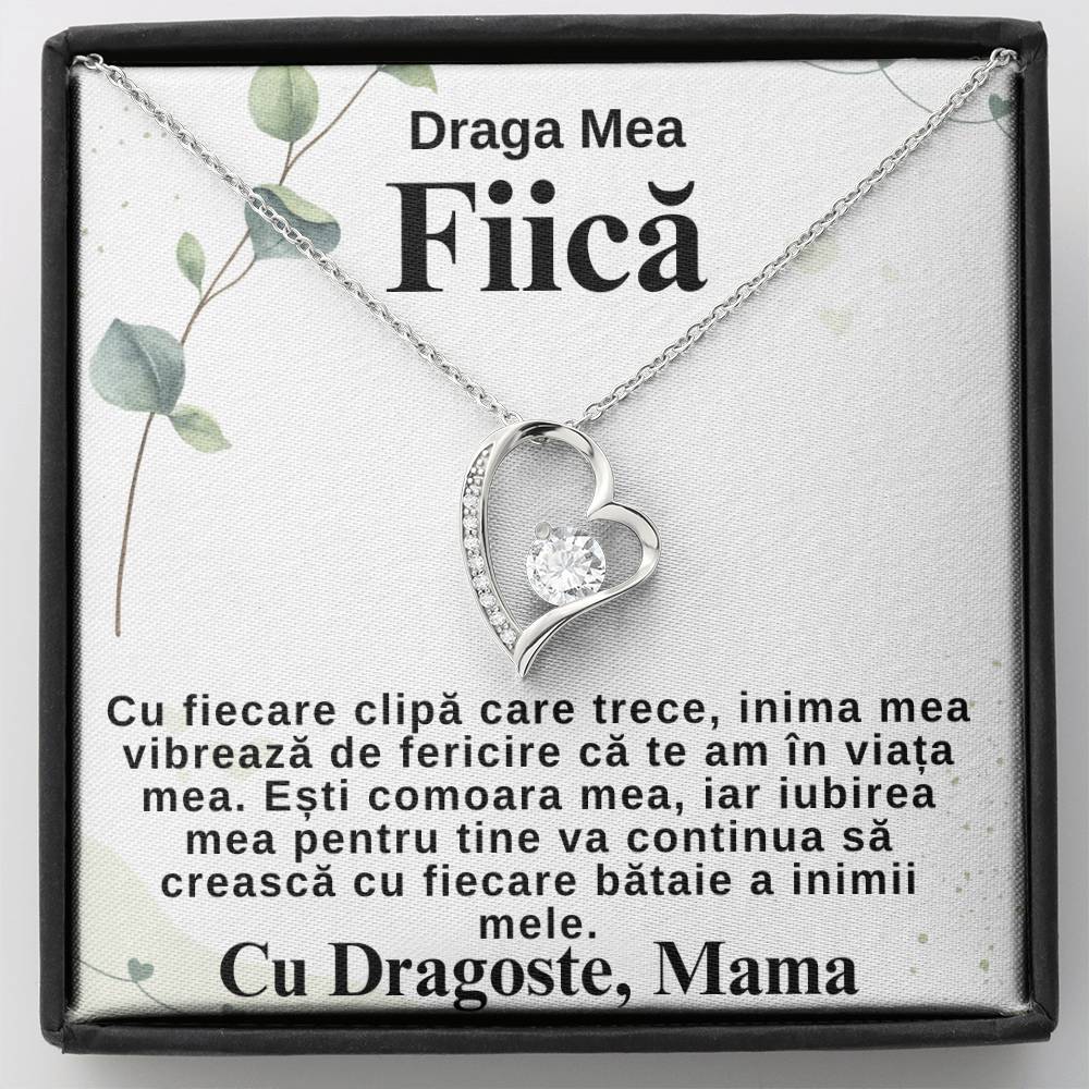 Draga Mea Fiică-Colier Inimă de la Mama