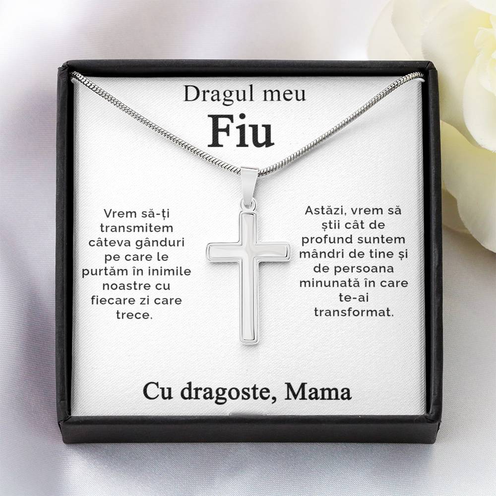 My dear son - with love mom - Cross Necklace