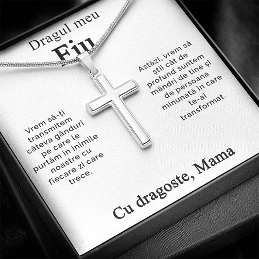My dear son - with love mom - Cross Necklace