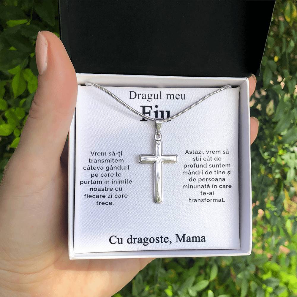 My dear son - with love mom - Cross Necklace