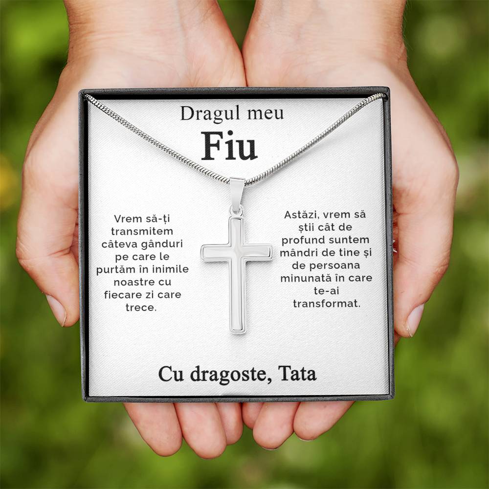 My Dear Son - With Love Dad - Cross Necklace