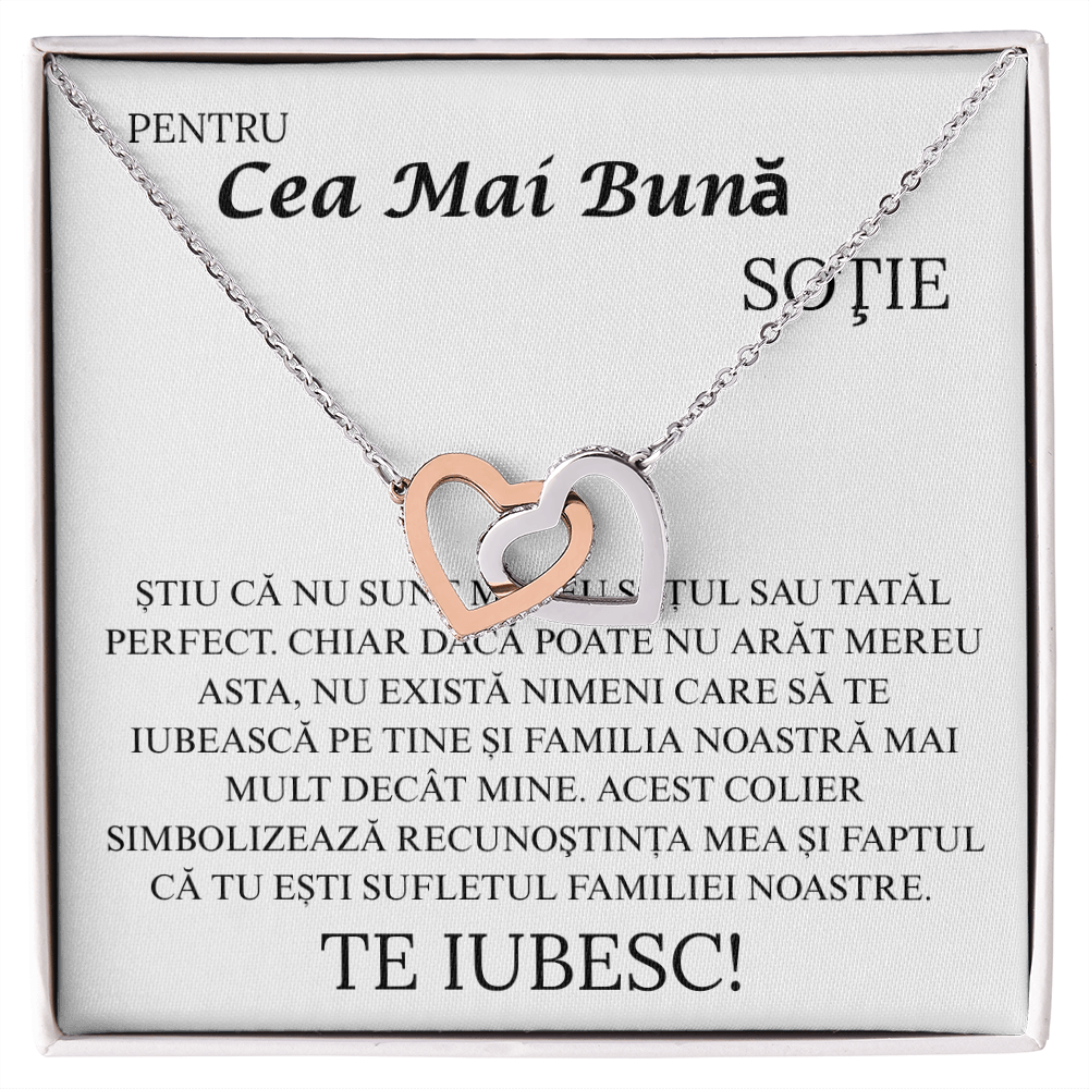 Gift for my dear Wife - Love Pair Hearts Necklace