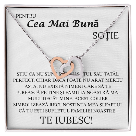 Gift for my dear Wife - Love Pair Hearts Necklace