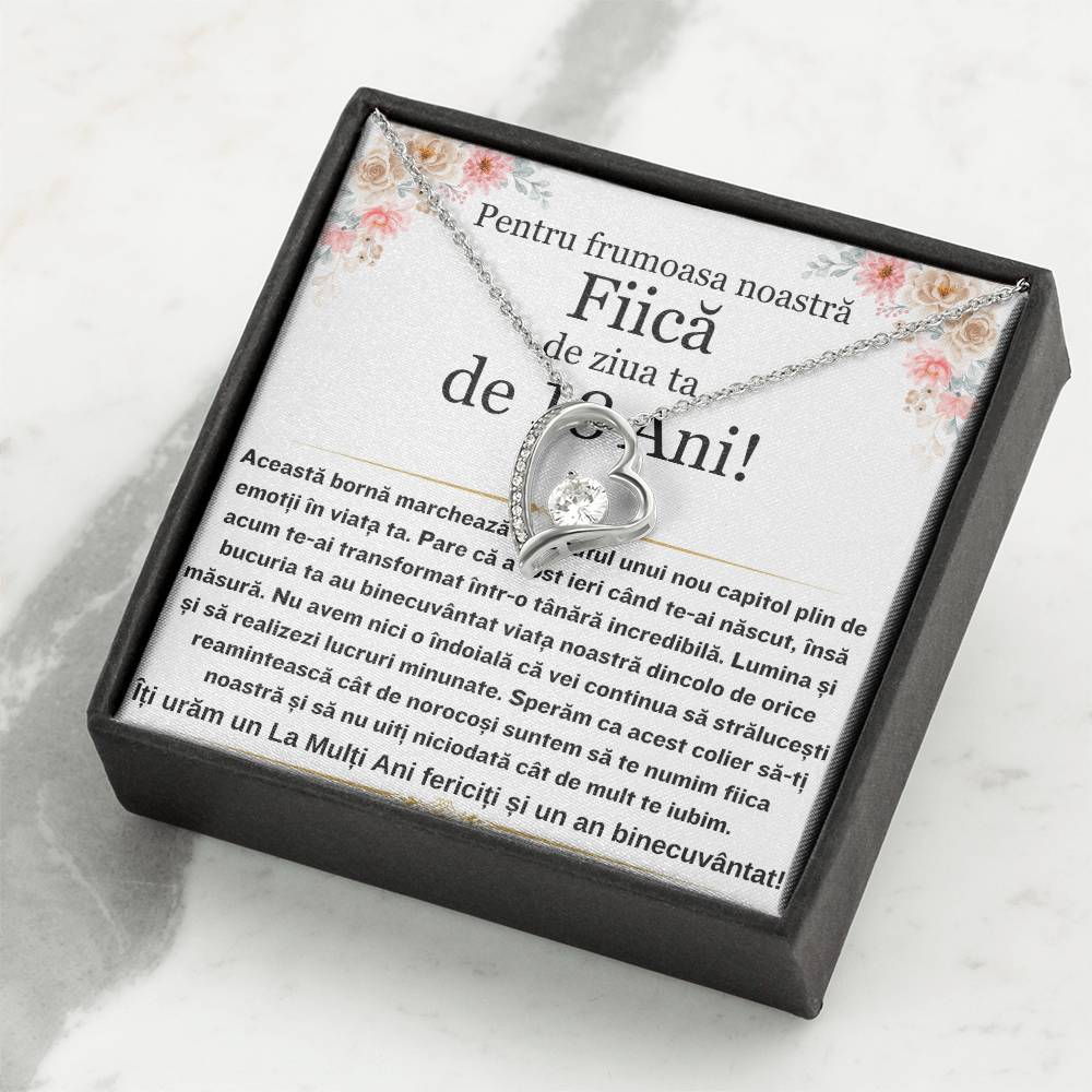 Pentru Frumoasa Mea Fiică- Colier Heart Love Card Majorat
