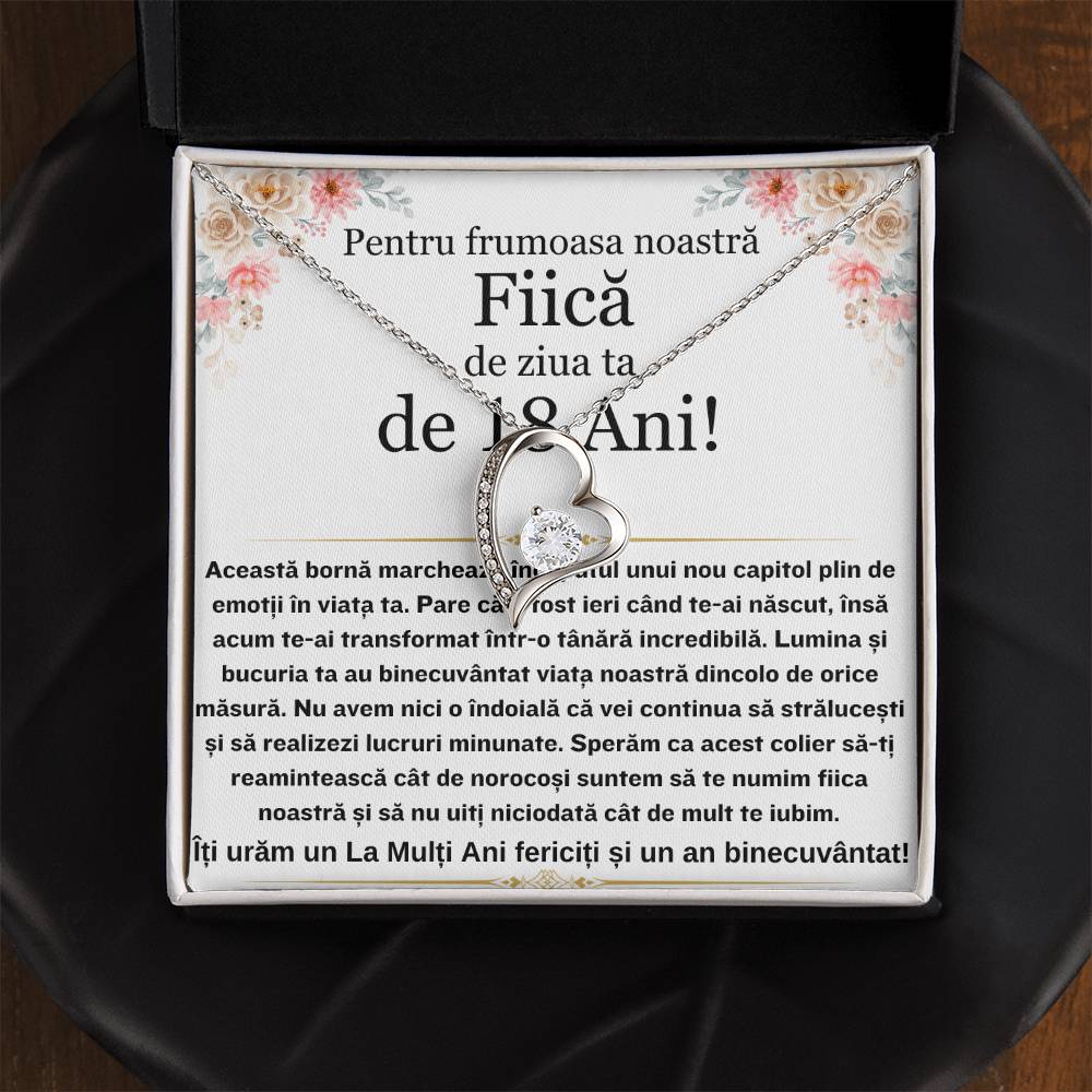 Pentru Frumoasa Mea Fiică- Colier Heart Love Card Majorat
