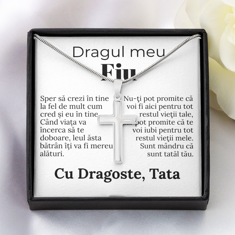 Cadou pentru dragul meu fiu– lănțișor cruce