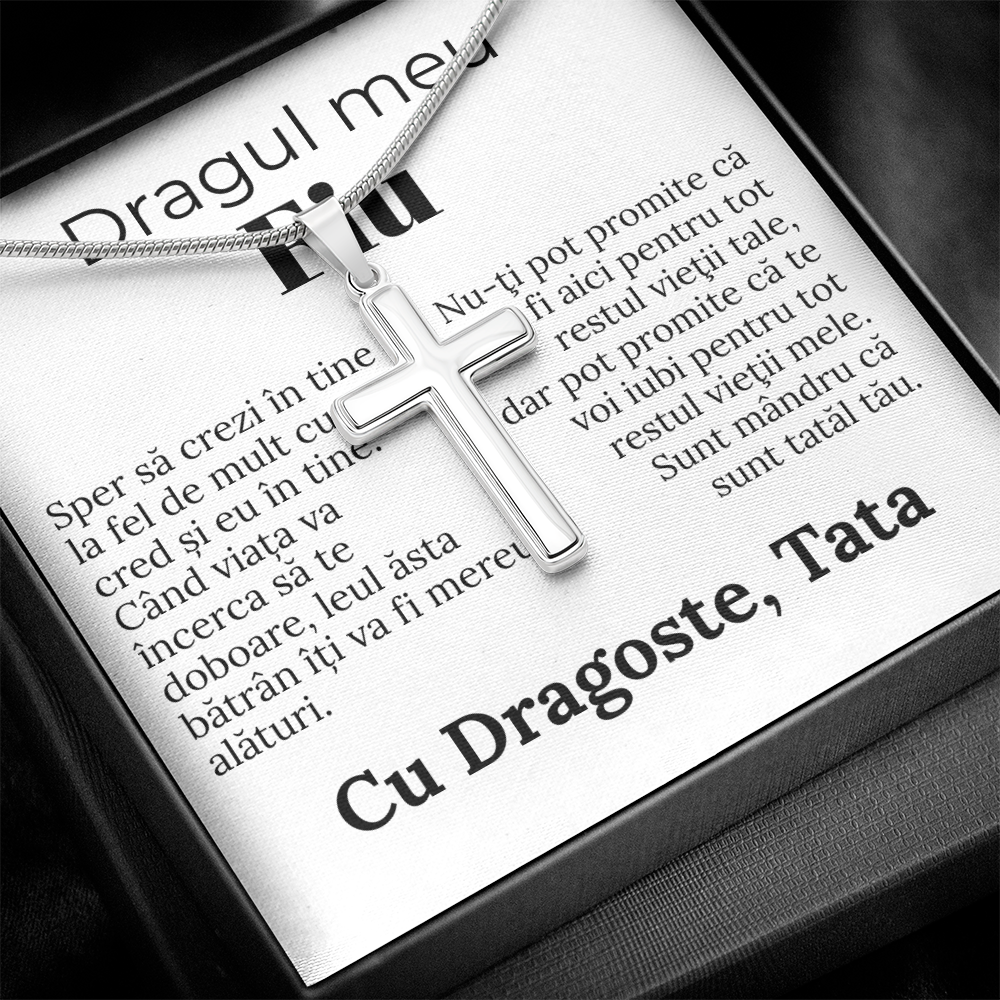 Cadou pentru dragul meu fiu– lănțișor cruce