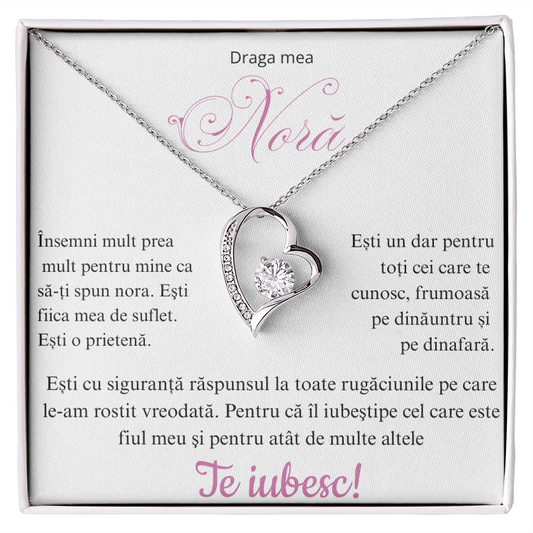 Gift For my dear daughter-in-law - Love heart necklace