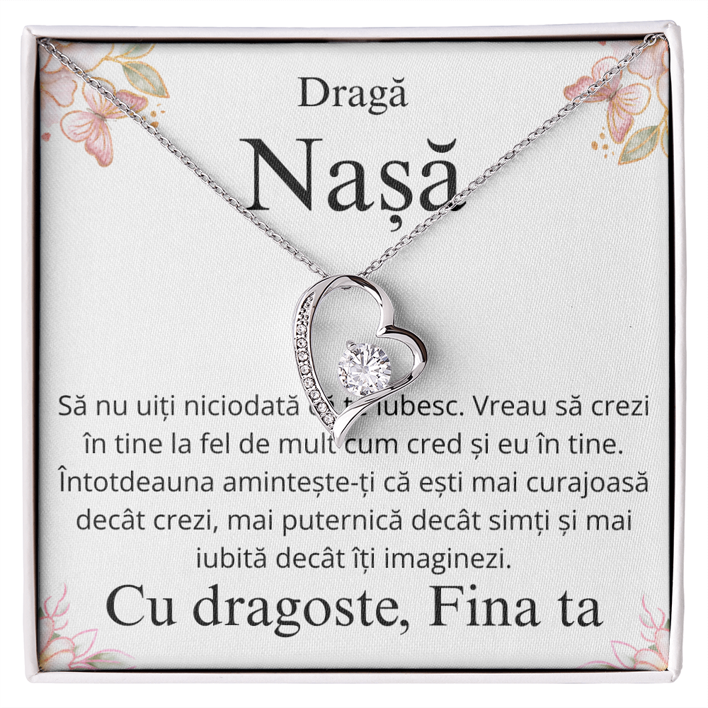 Cadou Pentru draga mea nasa - Colier inimă Love