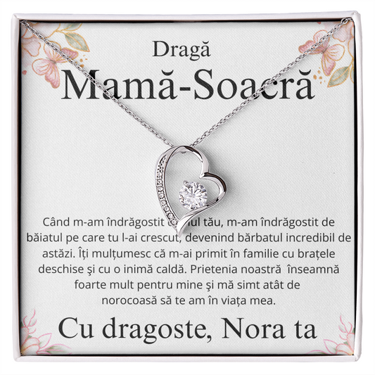 Gift For my dear mother-in-law - Love heart necklace