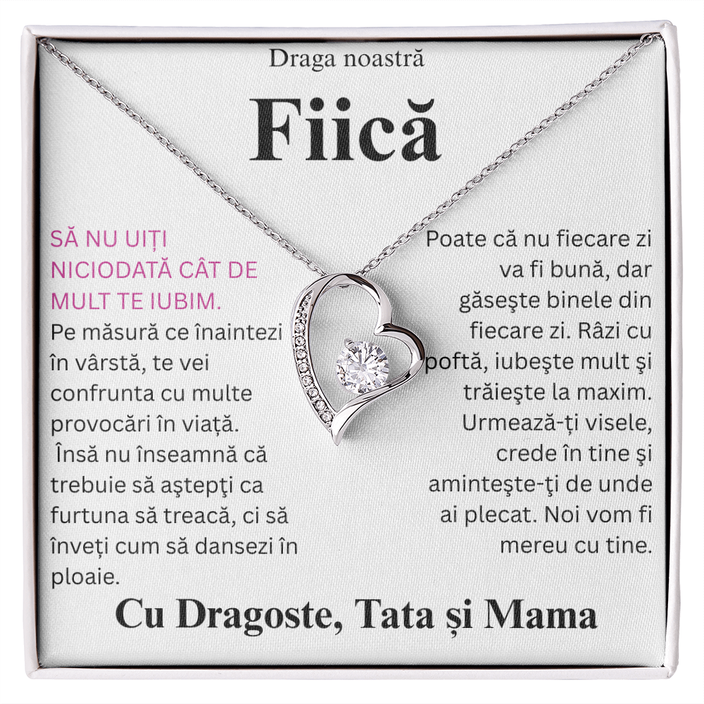 Cadou pentru  draga mea  fiică-lănțișor inimă simpla