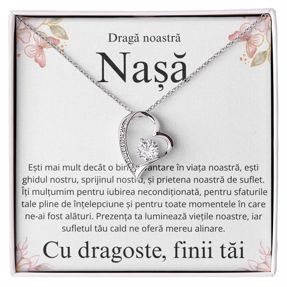 Cadou Pentru draga mea nasa - Colier inimă Love