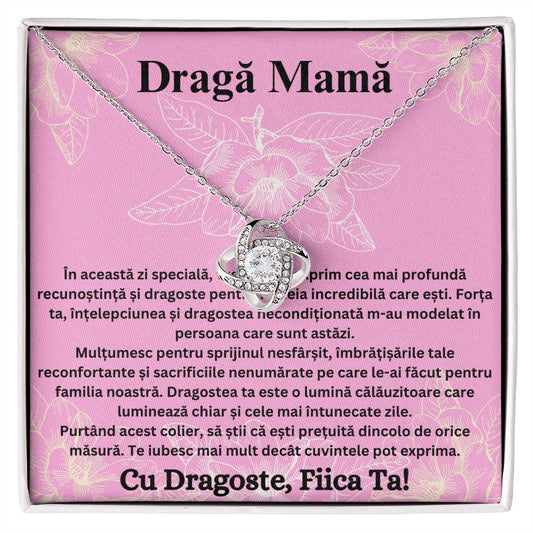 Draga Mamă - Colier Love Knot Aniversar